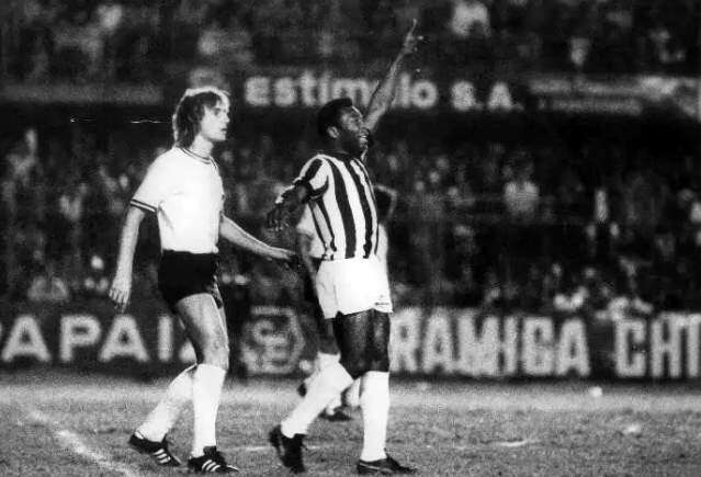 Oscar e Pelé na Vila Belmiro