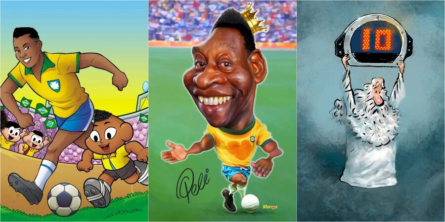 Pelé é homenageado por mais de cem cartunistas em exposição virtual