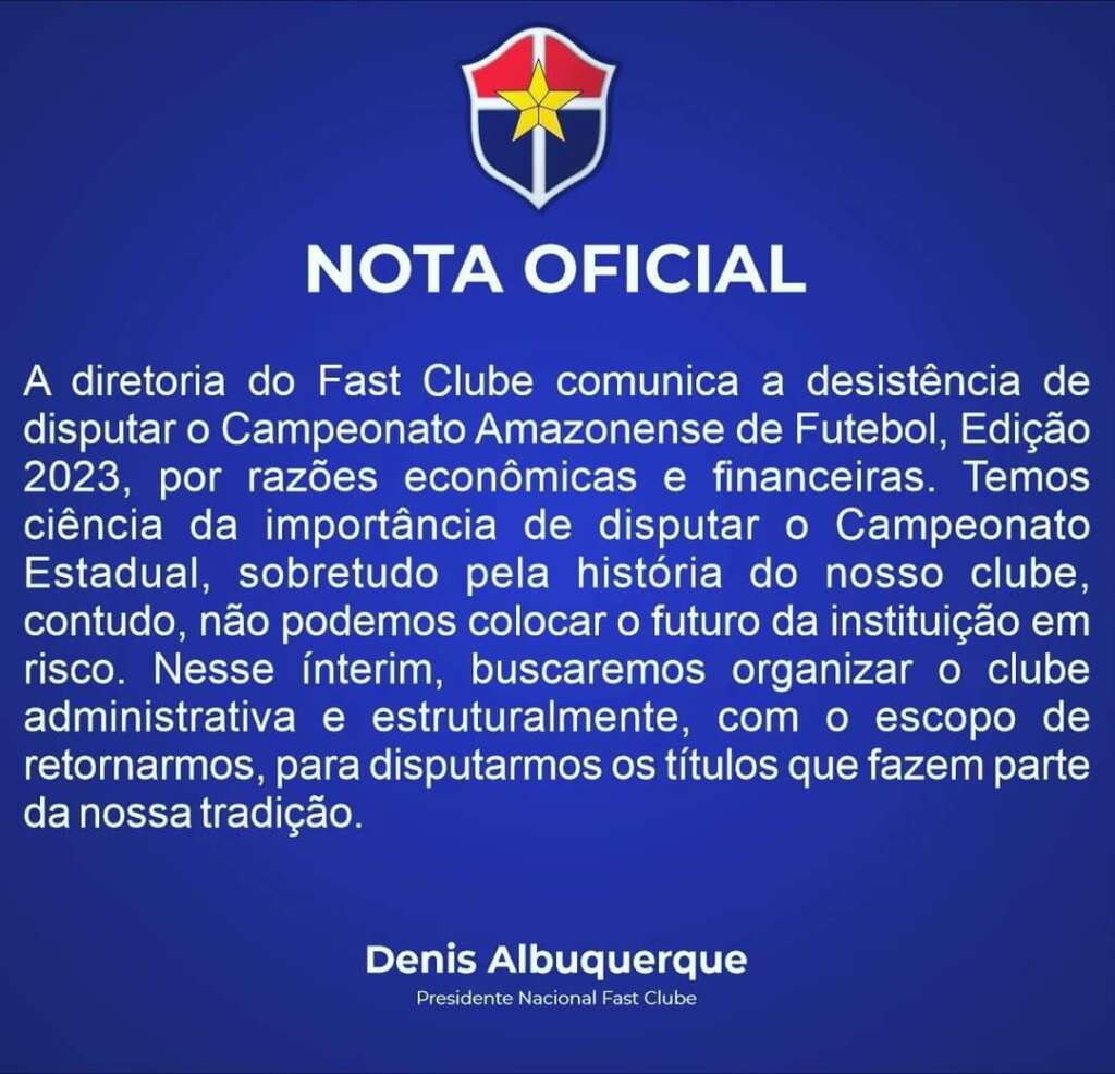 NOTA FAST CLUBE