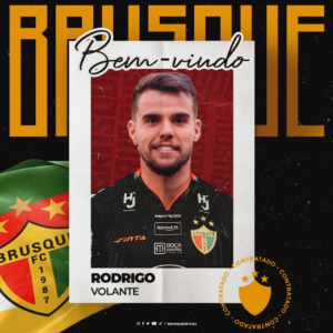 Catarinense: Brusque anuncia contratação de volante Rodrigo, ex-Tombense e Goiás