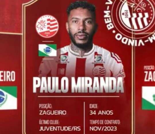 Pernambucano: Náutico oficializa Paulo Miranda, ex-São Paulo