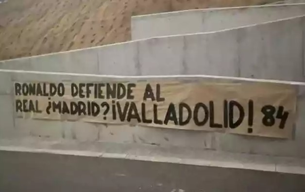 Torcedores do Valladolid protestam contra Ronaldo: 'Defende o Real Madrid?'