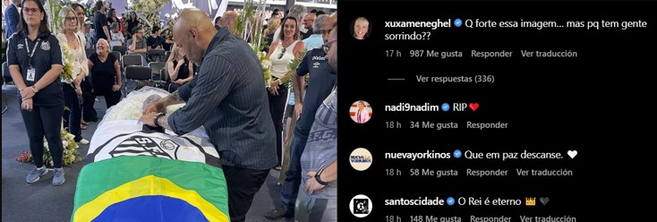 Xuxa reclama de pessoas sorrindo em foto com caixão de Pelé