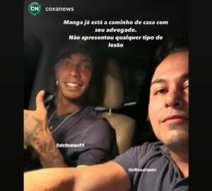 Alef Manga, do Coritiba, posta foto ironizando 