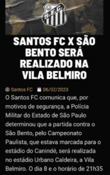 Santos mudanca Vila Sao Bento