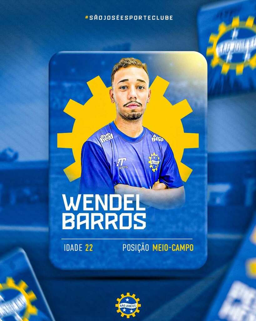 Paulista A3: São José anuncia Wendel Barros, ex-Fortaleza