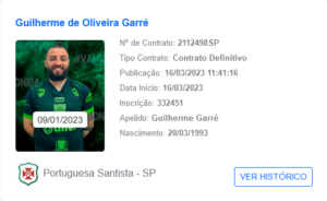 Paulista A2: Portuguesa Santista contrata Guilherme Garré e mais um do Avenida-RS