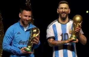 Messi ganha estátua da Conmebol ao lado de Maradona e Pelé