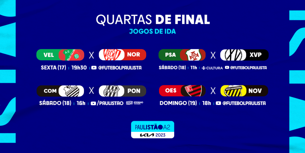 Veja datas e horários das quartas de final do Campeonato Paulista