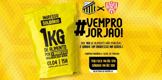 Paulista A2: Novorizontino faz “ingresso solidário” para jogo da semi