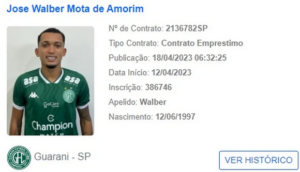 Série B: Zagueiro Walber é regularizado e pode estrear pelo Guarani contra o Ceará