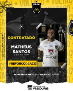 Série C: Volta Redonda-RJ contrata Matheus Santos, ex-zagueiro da Portuguesa-RJ