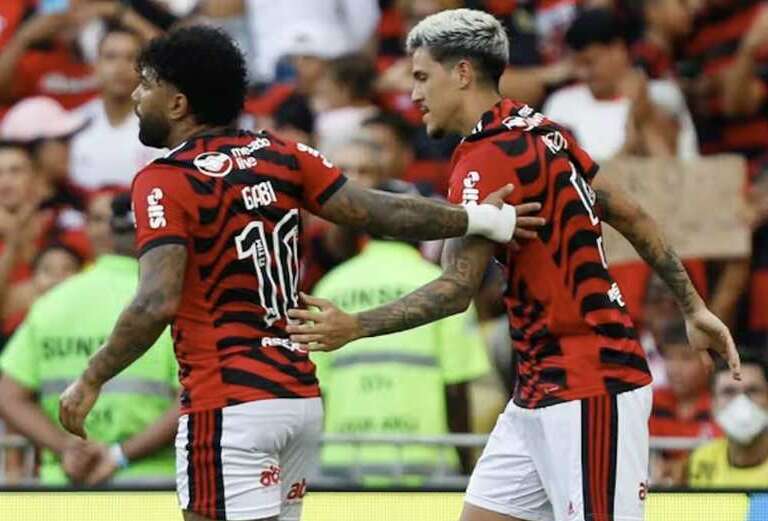 Gabigol e Pedro em ação pelo Flamengo