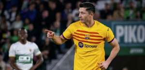 ESPANHOL: Lewandwoski faz 2, Barcelona passeia sobre lanterna e dispara na liderança