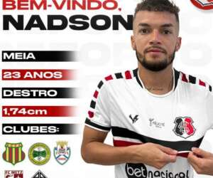 Série D: Santa Cruz anuncia meia Nadson, ex-Sampaio Corrêa