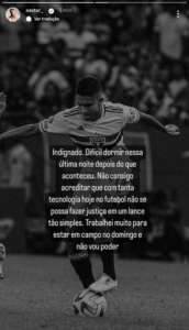 Nestor, do São Paulo, se revolta com expulsão antes de clássico: 'Difícil dormir'