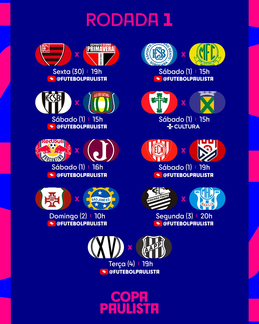 Clube Atlético JuventusFPF divulga Tabela Desmembrada do Paulista