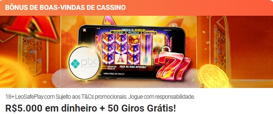 Banner preto de cassino online com botão de bônus de boas-vindas