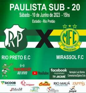 Paulista Sub-20: Rio Preto e Mirassol duelam no Riopretão em jogo pela liderança