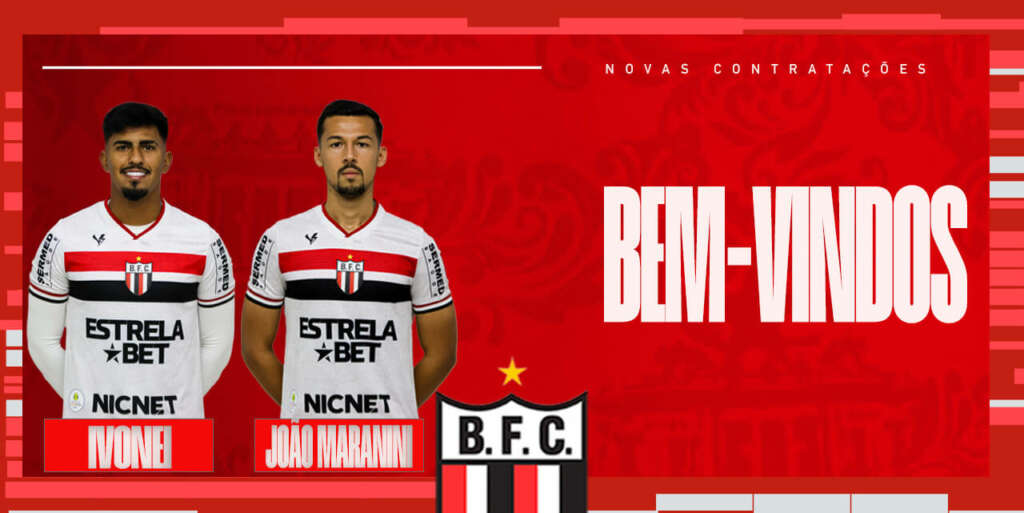 Série B: Botafogo-SP anuncia volante afastado pelo Santos e zagueiro ex-Cuiabá 2 Botafogo-SP -- Ivonei e João Maranini