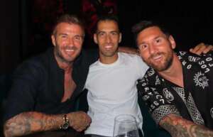 Messi, Busquets e Beckham jantam com as famílias em restaurante de luxo em Miami