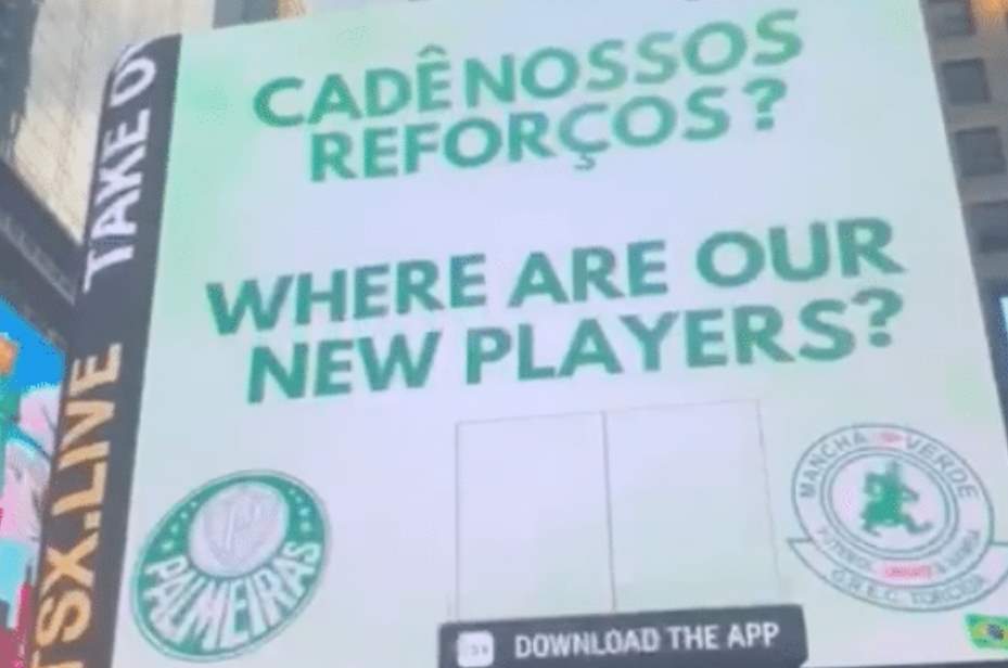 Torcida do Palmeiras cobra Leila com anúncio em Nova York. Veja!