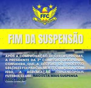 Segundona: TJD-SP define julgamento e finaliza suspensão do Fernandópolis