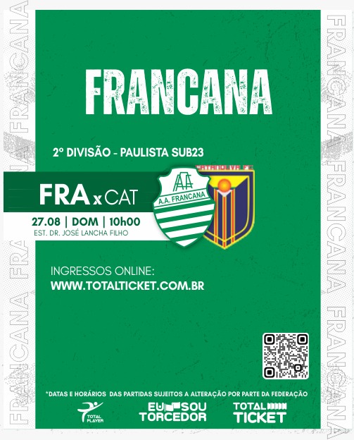 Segundona: Francana inicia venda de ingressos para o jogo contra o Catanduva