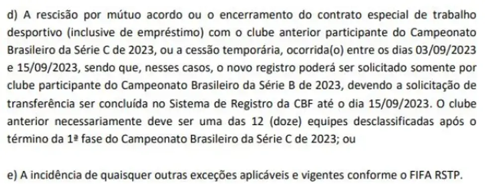 Regulamento alterado, atletas da série c podem jogar a série b