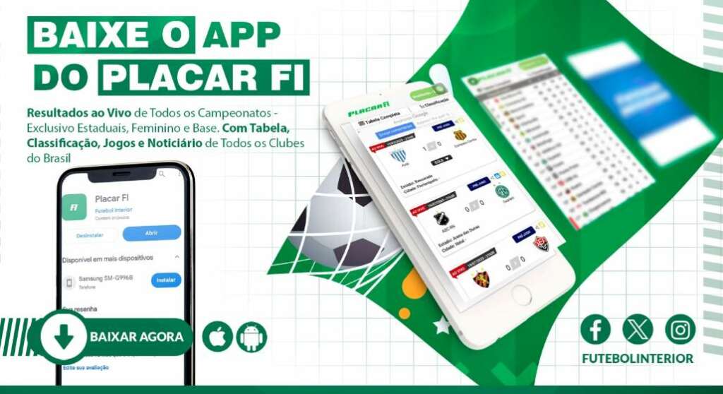 Futebol Interior on X: NOVO APLICATIVO PLACAR FI! Acesse agora a