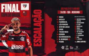 Com Rossi e sem Gabigol, Flamengo está escalado para enfrentar o São Paulo