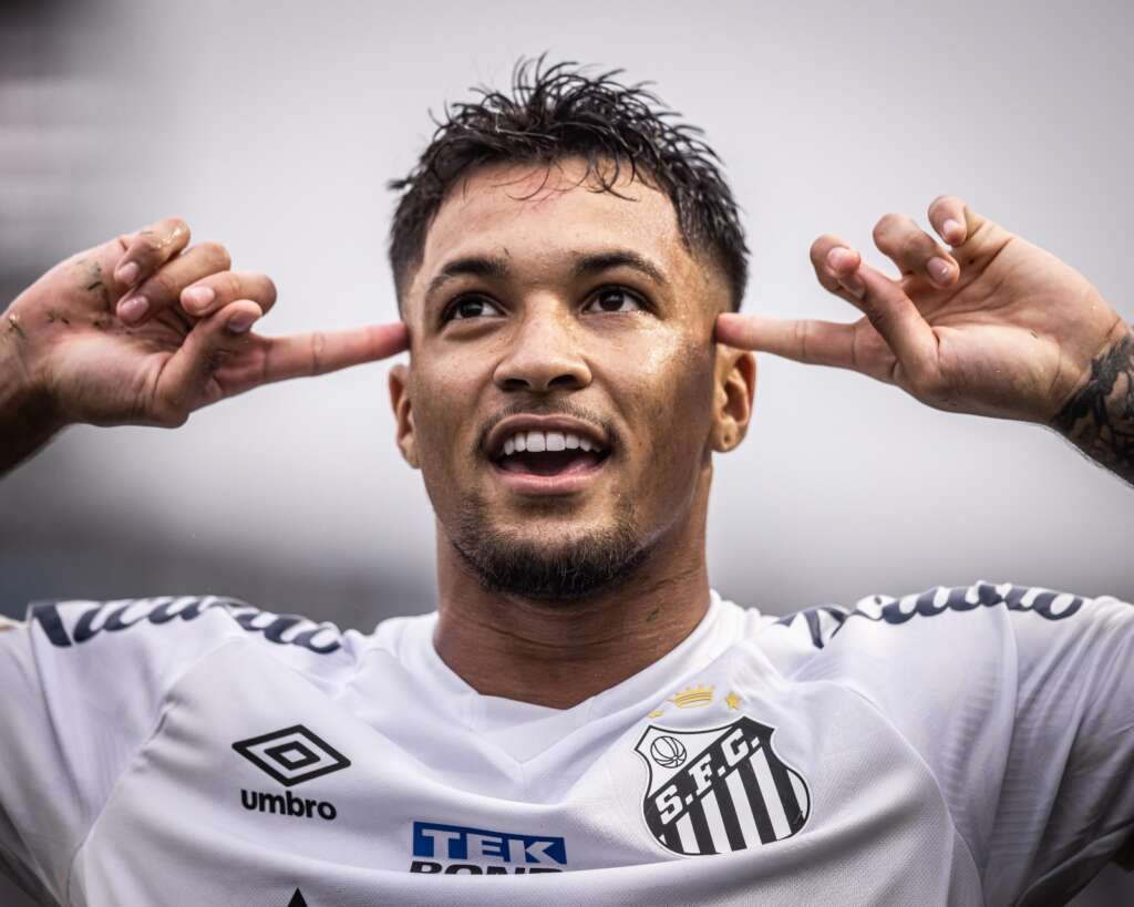 Marcos Leonardo fez dois na vitória do Santos contra o Vasco (Foto: Divulgação/Santos)