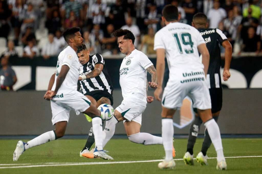 Tiquinho Soares marca no empate do Botafogo contra o Goiás (Foto: Vítor Silva/ BFR)