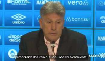 Renato Gaúcho diz como resolver  ‘crise’ no Grêmio. Veja !