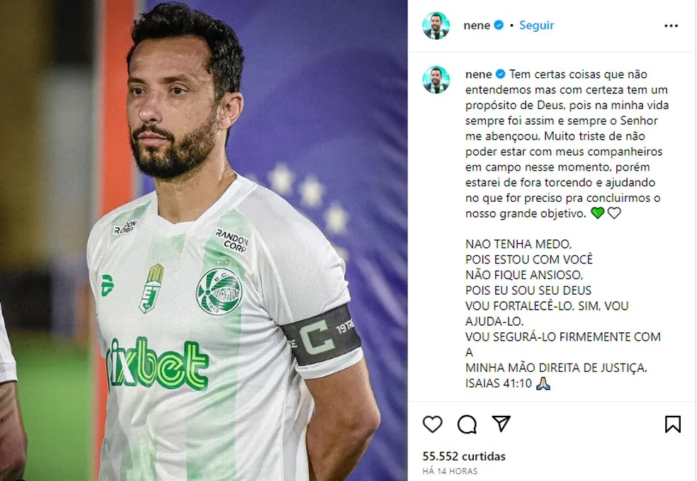 Destaque do Juventude, Nenê ficará de fora dos quatro jogos finais da Série B (Foto: Reprodução)