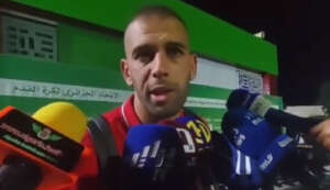 Slimani, do Coritiba, discute com jornalistas após ser questionado