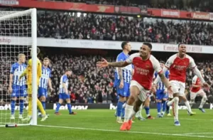 INGLÊS: Jesus marca, e Arsenal bate Brighton; Aston Villa vence e continua entre os líderes