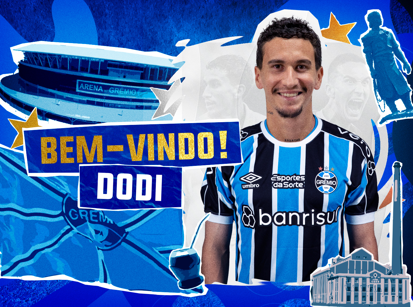 Grêmio anuncia volta do volante Dodi, com passagens na base do clube e encostado no Santos