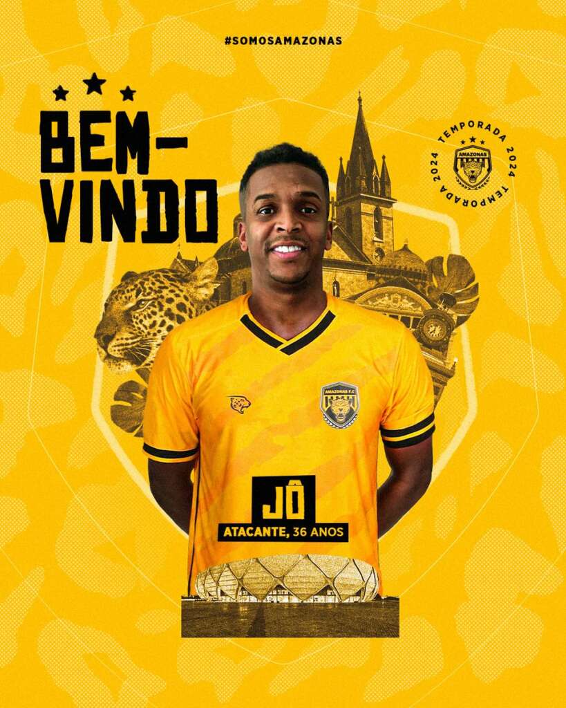 Jô volta aos gramados e é anunciado como reforço de time do Amazonas