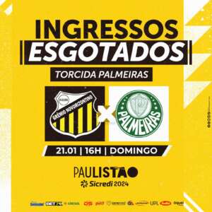Paulistão: Torcida Palmeirense esgota os ingressos para o jogo contra o Novorizontino