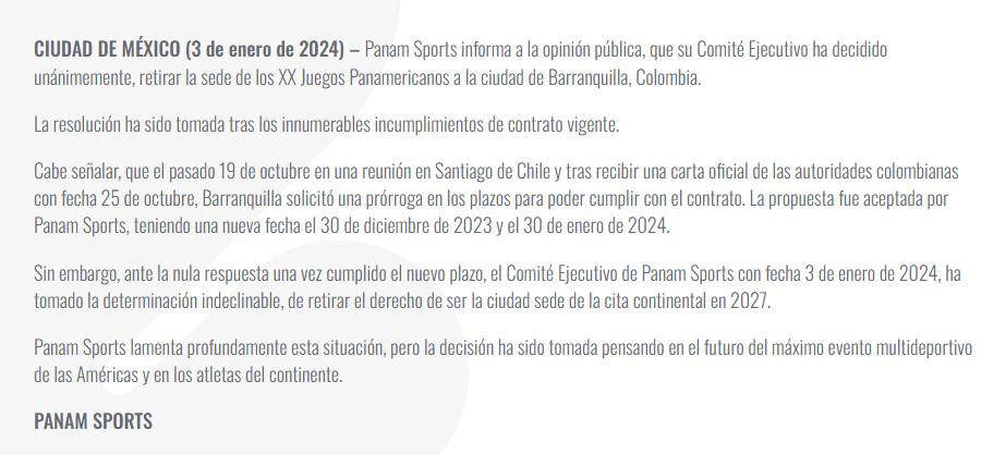 Panam Sports Pan-Americano 2027