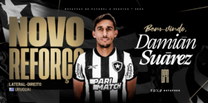 Carioca: Botafogo oficializa a contratação do lateral-direito uruguaio Damián Suárez