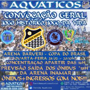 Copa do Brasil: Torcida do Água Santa promete fazer da Arena Barueri um Caldeirão