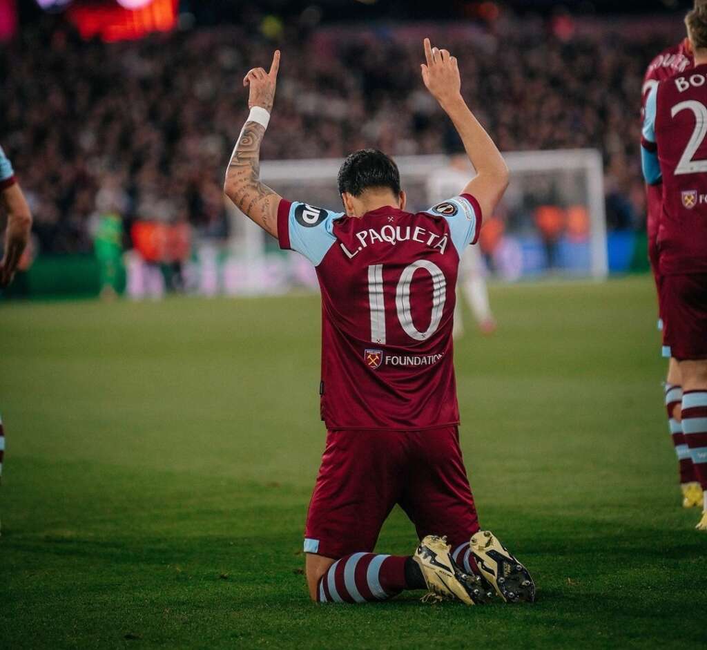 LIGA EUROPA: Paquetá marca e West Ham avança; Milan bate Slavia Praga