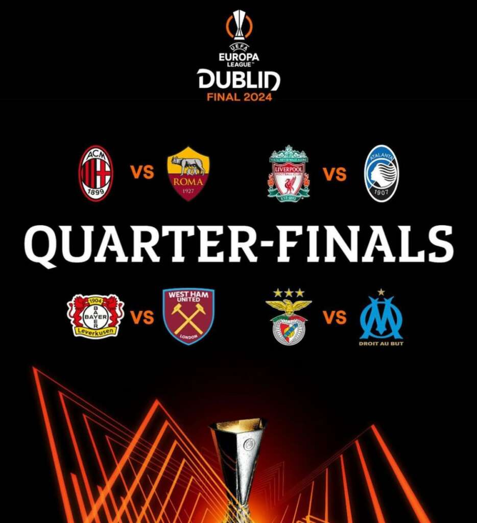 Liga Europa: Clássico entre Milan e Roma é o destaque das quartas de final