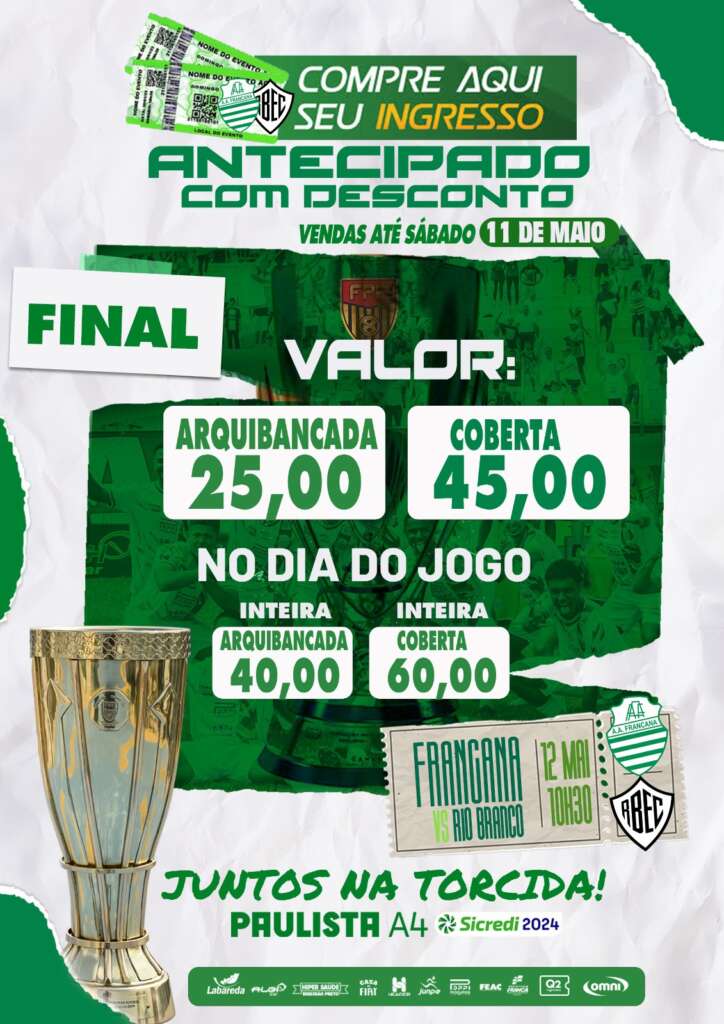 Série A4: Francana abre venda de ingressos para jogo decisivo contra o Rio Branco