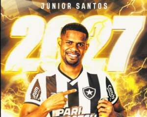 Júnior Santos renova até 2027 e Botafogo provoca Cruzeiro no anúncio