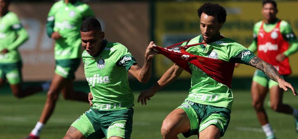 Felipe Anderson faz 1º treino no Palmeiras e Fabinho celebra gol em clássico: ‘Realização’