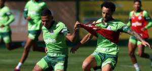 Felipe Anderson faz 1º treino no Palmeiras e Fabinho celebra gol em clássico: 'Realização'