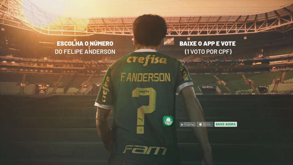 Palmeiras abre enquete para a torcida escolher o número de Felipe Anderson